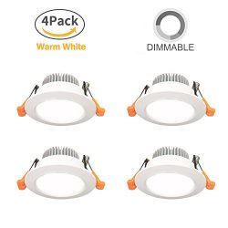 Recessed LED Downlight – 4 Pack, 110V/5W 2.5 inch, Easy Installation, Firmly Locked LED Di ...