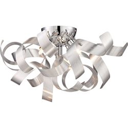 Quoizel RBN1616MN Ribbons with Millenia Finish and  Large Flush Mount,  Silver