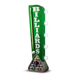 Billiards Pool Cue Vintage Marquee LED Signs