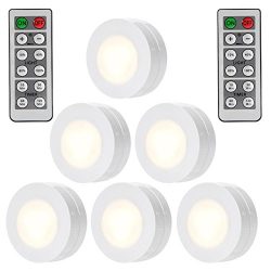 SOLLED Wireless LED Puck Lights, Kitchen Under Cabinet Lighting with Remote Control, Battery Pow ...