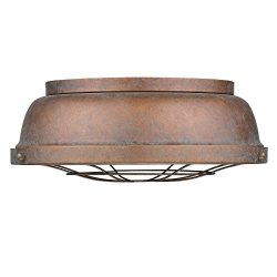 Golden Lighting 7312-FM CP Bartlett – Two Light Flush Mount, Copper Patina Finish