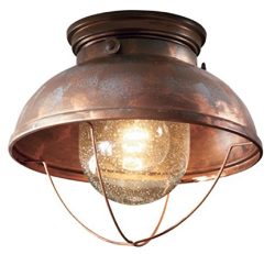 Ceiling Lodge Rustic Country Western, Weathered Copper, Light Fixture