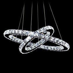 MEEROSEE Crystal Chandeliers Modern LED Ceiling Lights Fixtures Pendant Lighting Dining Room Cha ...