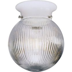 Progress Lighting P3599-30 Clear Ribbed Glass Globe K.O For Switch, White