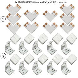 Kabenjee 2835/3528 8mm 2pin LED Strip L Shape Connector Single Color LED Tape Strip 90° Right An ...