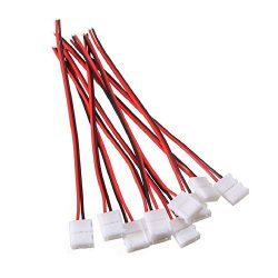 LightingWill 10pcs Pack Strip Wire Solderless Snap Down 2Pin Conductor LED Strip Connector for 8 ...