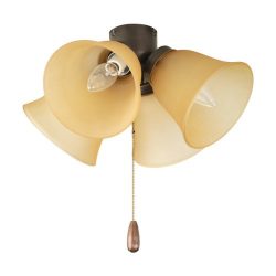 Progress Lighting P2643-20T AirPro 4-Light Ceiling Fan Light, Antique Bronze