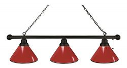 Red 3 Shade Billiard Light