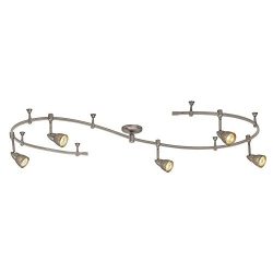 10 ft. Stainless Steel Line-Voltage Flexible Track Lighting Fixture Kit with 5-Mesh Shade