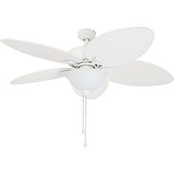 Prominence Home 80017-01 Palm Valley Tropical Ceiling Fan with Palm Leaf Blades, Indoor/Outdoor, ...