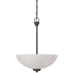 3 Bulb Hung Pendant Light Fixture, Close to Ceiling Lighting (Bronze)