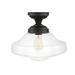 Globe Electric 65849 Lucerne 1 Semi-Flush Mount Ceiling Light Finish, Clear Glass Shade 65839, D ...