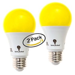 Solray Amber Yellow LED Bug Light Bulb 2-Pack No Blue Light Outdoor 650 Lumens 120V E26 Medium B ...