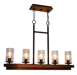 Artcraft Lighting Legno Rustico Island Light, Dark Pine/Brunito