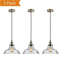 Salking Industrial Hanging Lamp, Vintage Edison Glass Pendant Light, Adjustable Hanging Height(F ...