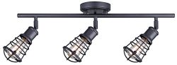 CANARM IT611A03GPH Otto 3 Light Track Rail Graphite with Metal Cage Shades