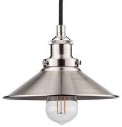 Andante LED Industrial Kitchen Pendant Light – Brushed Nickel Hanging Fixture – Linea di L ...