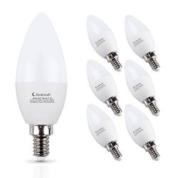 E12 LED Bulb 60Watts, Ambimall 6 Watt LED Candelabra Bulb Warm White 2700K 600Lumens Chandelier  ...