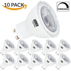 (10 Pack) MR16 Dimmable GU10 LED 6W, 5000K Daylight, Light Bulbs, 40W Halogen Bulb Equivalent, 4 ...