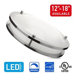 IN HOME 12-inch LED Flush mount Ceiling Light DR Series, 15w (75W equivalent), Dimmable, 4000K ( ...