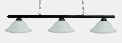 59″ Black Metal Pool Table Light Billiard Lamp W White Glass Shades