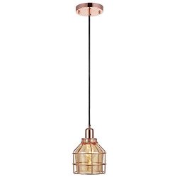 Versanora – Bellezza Metal Mini Pendant Lamp with Cage – Rose Gold Finish