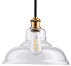 Lucera LED Contemporary Kitchen Pendant Light – Antique Brass Hanging Fixture – Line ...