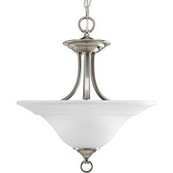 Progress Lighting P3473-09 2-Light Semi-Flush Close-To-Ceiling Fixture, Brushed Nickel