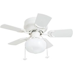 Prominence Home 41530-01 Hero Hugger Ceiling Fan, 28″, Glossy White