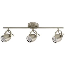 Globe Electric 58959 Samara 3 Track Lighting Finish, Dimmable, LED Bulbs Included, Brushed Nickel