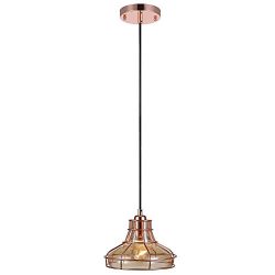 Versanora – Illusione Metal Mini Pendant Lamp with Cage – Rose Gold Finish