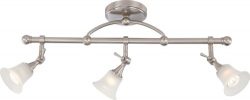 Nuvo Lighting 60/4154 Three Light Surrey Fixed Track Bar with Frosted Glass, Brushed Nickel