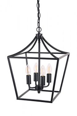 Homenovo Lighting Marden 4-Light Chandelier, Industrial Style Lighting for Entryway,Hallway and  ...