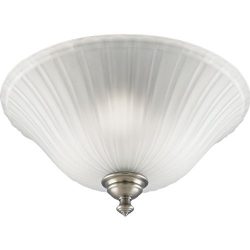 Progress Lighting P3515-81 3-Light Close-To-Ceiling with Etched Glass, Antique Nickel