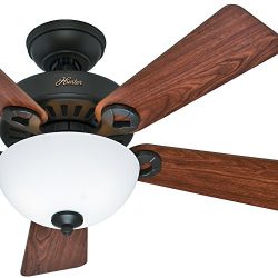 Hunter Fan 44″ New Bronze Ceiling Fan with Bowl Cased White Light Kit, 5 Blade (Certified  ...