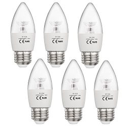 CPLA LED Chandelier Bulbs, 60W Equivalent, 2700K Warm White LED Candelabra Light Bulbs with Medi ...