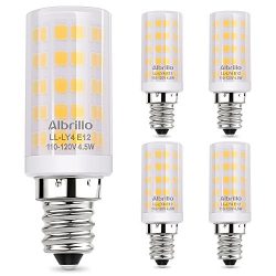 Albrillo E12 Light Bulb Candelabra Light Bulbs 5W, 60 Watt Equivalent Ceiling Fan Bulbs, 3000K W ...