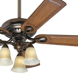 Hunter Fan 52″ Bronze Patina Ceiling Fan with Tea Stained Glass Light Kit, 5 Blade (Certif ...