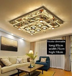 K9 Crystal Ceiling Lights Stainless Steel Plafonnier LED Modern Ceiling Lamp Bedroom Home Lighti ...