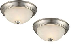 Design House 519249 2-Pack 11-Inch 2 Light Ceiling Mount, Satin Nickel