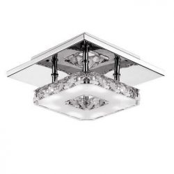 Modern LED 12W Crystal Pendant Light Corridor Stainless Steel Ceiling Lamp Fixture AC85-260V / White