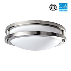 Luxrite LED Flush Mount Ceiling Light, 10 Inch, 14W, 3000K (Soft White), Dimmable, 1000 Lumens,  ...