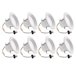 LE 8 Pack 4 Inch LED Downlight, Dimmable Recessed Lighting Fixture, 9W, 65W Incandescent Bulb Re ...