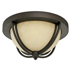 Westinghouse 6302300 Malvern Two-Light Indoor Flush Mount, Oil Rubbed Bronze Finish with Smolder ...