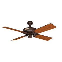 Hunter 23847 Original 52″ Chestnut Brown Ceiling Fan with Five Cherry/Walnut Reversible Blades