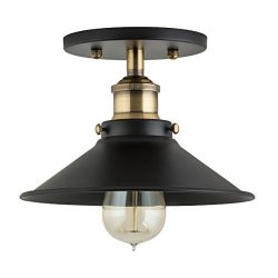 Andante LED Industrial Ceiling Light Fixture – Antique Brass – Linea di Liara LL-C40 ...