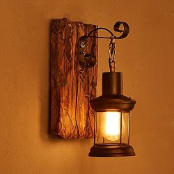 LightInTheBox Single Head Industrial Vintage Retro Wooden Metal Painting Color Wall lamp for the ...