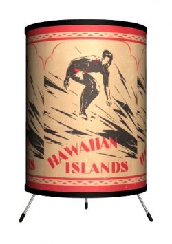 Lamp-In-A-Box TRI-SPO-SURHI Sports Surfing Hawaiian Islands Tripod Lamp, 8″ x 8″ x 1 ...