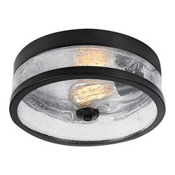 Globe Electric 69999 Carolina Flush Mount, Dark Bronze