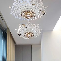 Top ceilling mirror wall sticker , top lighting the ceiling Chandelier around decorative mirror  ...